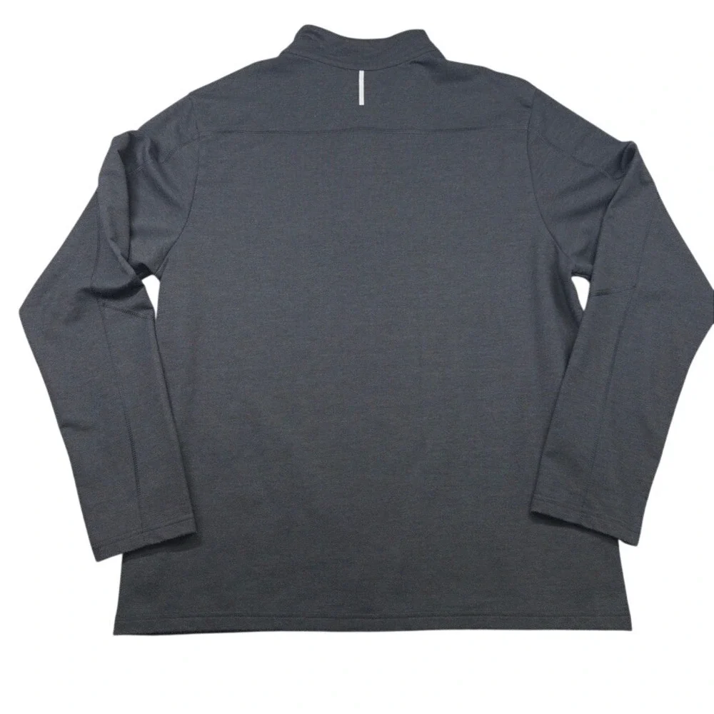 Reebok Quarter Zip Pullover Mens Size L Charcoal Gray Long Sleeve Active Top L/G